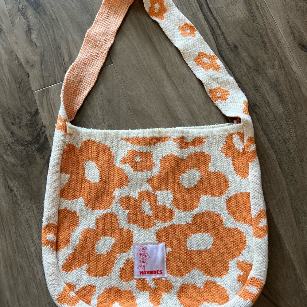 Orange and Cream Floral Women's Bag